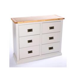 Rackhams Loreo 6 Drawer Chest of Drawers Bras Drop Handle - Light Grey - thumbnail 3