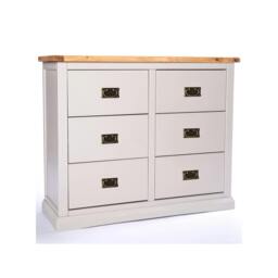 Rackhams Loreo 6 Drawer Chest of Drawers Bras Drop Handle - Light Grey - thumbnail 2