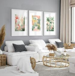 Rackhams Large Canvas Wall Art For Living Room - Set of 3 Beach Decor Wall art Prints - 20 x 30 in / 50 x 76 cm - Polyester Canvas 260 gsm - Canvas wrapped - thumbnail 3