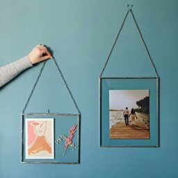 "Rackhams Dia Silver Recycled Glass Hanging Photo Frame - 13"" x 11"" - Portrait" - thumbnail 2