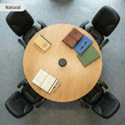 Rackhams Premium Solid Oak Round Meeting Room Table - 100cm - thumbnail 2