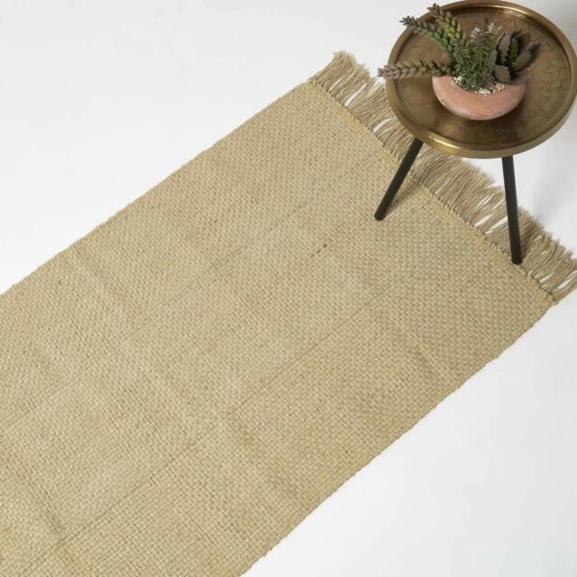 Rackhams Zaphyr Natural Handwoven Jute Rug with Tassels - 70 x 120 cm - image 1