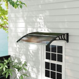 Rackhams Outdoor Window Door Canopy with Awning Porch UV Water Cover Brown - White - 75cm x 120cm x 23cm - thumbnail 2