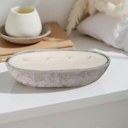 Rackhams Multi Wick Concrete Oval Loaf Bowl Candle - Wild Fig & Oakmoss - thumbnail 1