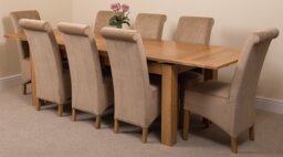 Rackhams Richmond Large Oak Extending Dining Table with Montana Fabric Chairs - 6 chairs - Grey - thumbnail 2