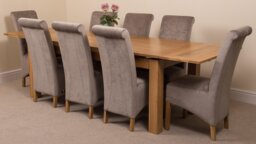 Rackhams Richmond Large Oak Extending Dining Table with Montana Fabric Chairs - 6 chairs - Grey - thumbnail 4