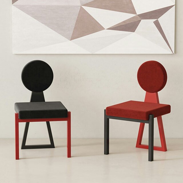 Rackhams Adetokunbo Accent Dining Chair, Black & Red - Style C - image 1