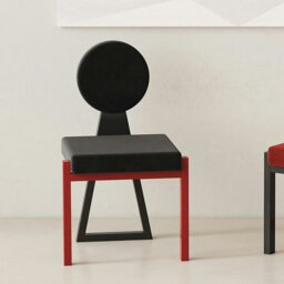 Rackhams Adetokunbo Accent Dining Chair, Black & Red - Style C - thumbnail 5