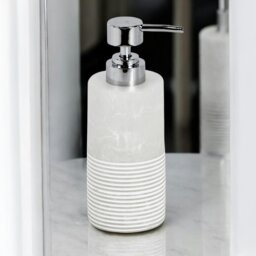 Rackhams Bianco Frost Onyx White Striped Liquid Soap Dispenser