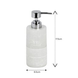 Rackhams Bianco Frost Onyx White Striped Liquid Soap Dispenser - thumbnail 2