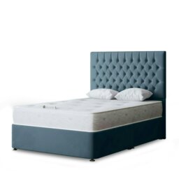 Rackhams Seraphine Divan Bed with Upholstered Headboard - Two Drawers - Blue - Small Double - thumbnail 2