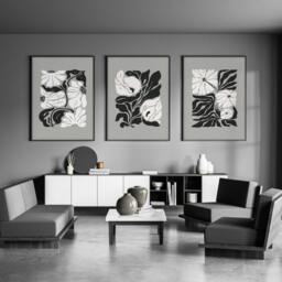 Rackhams Pictures For Living Room - Set of 3 Botanical Wall art Prints - A2 16.54 x 23.39 in / 42 x 59.4 cm - Satin Photo paper 280 gsm - White Frame - thumbnail 6