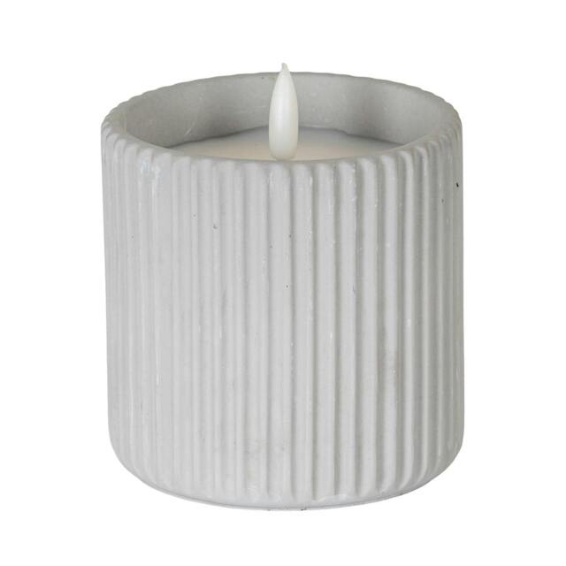 Rackhams Luxe Collection Ribbed Table Lamp - Chalk - 9cm x 7cm x 7cm - Chalk - 100% Mixed - image 1