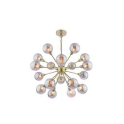 Rackhams Ornella 18-Light Antique Brass and Glass Pendant - thumbnail 3