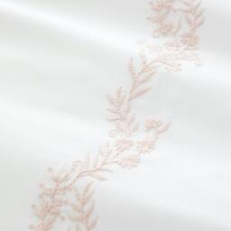 Rackhams Camille Embroidered Floral 200 Thread Count Cotton Duvet Cover Set White / Pink - Single - White / Pink - thumbnail 3