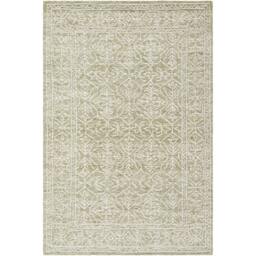Rackhams Sicily-Hand Tufted Green Ivory Wool Traditional Vintage Boho Fringe Rug - 152 x 229 cm - thumbnail 2