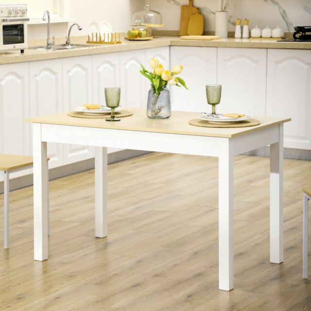Rackhams Dining Table for 4 to 6 Kitchen Table with Thick Legs Oak Wood Grain - image 1