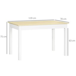 Rackhams Dining Table for 4 to 6 Kitchen Table with Thick Legs Oak Wood Grain - thumbnail 3