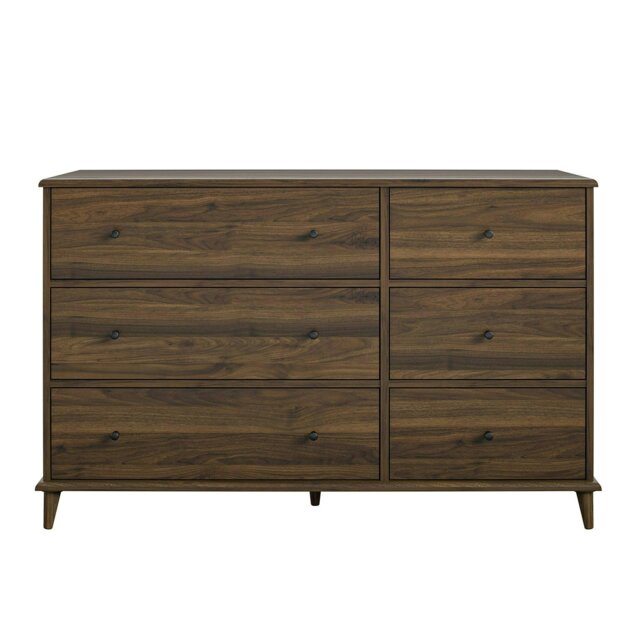 Rackhams Farnsworth 6 Drawer Dresser Walnut - Brown - image 1