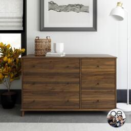 Rackhams Farnsworth 6 Drawer Dresser Walnut - Brown - thumbnail 4
