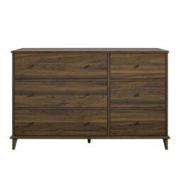 Rackhams Farnsworth 6 Drawer Dresser Walnut - Brown - thumbnail 1