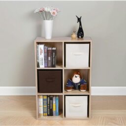 Rackhams 6 Cube Storage Unit Bookcase Oak - thumbnail 5