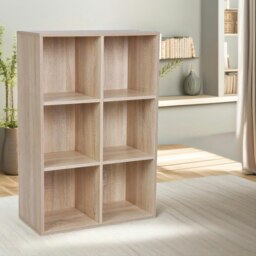 Rackhams 6 Cube Storage Unit Bookcase Oak - thumbnail 2