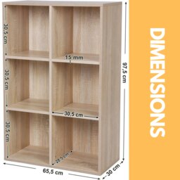 Rackhams 6 Cube Storage Unit Bookcase Oak - thumbnail 6