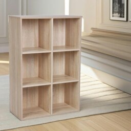 Rackhams 6 Cube Storage Unit Bookcase Oak - thumbnail 3