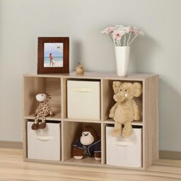 Rackhams 6 Cube Storage Unit Bookcase Oak - thumbnail 4