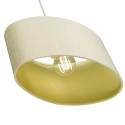 Rackhams Contemporary and Sleek Cream Linen Fabric Oval Lamp Shade 60w Maximum - thumbnail 4