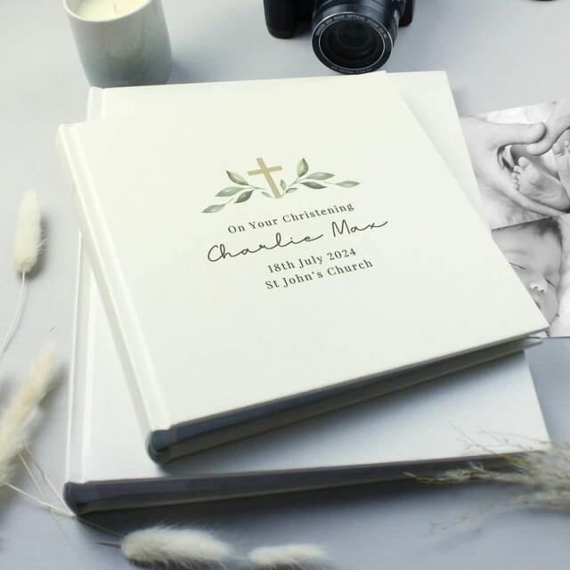 Rackhams Personalised Christening Square Photo Album - H22.5 x W22.5 x D3cm, 0.94kg - image 1