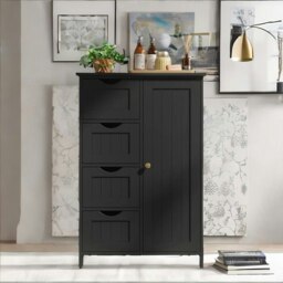 Rackhams Industrial Kitchen Bakers Rack With Storage Shelves and Cabinet Brown - thumbnail 2