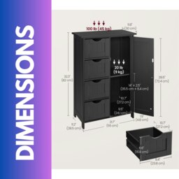 Rackhams Industrial Kitchen Bakers Rack With Storage Shelves and Cabinet Brown - thumbnail 5