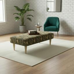 Rackhams Apartment Living Accent Bench – Stylish Compact Footrest for Modern UK Homes - 43 x 43 Inches (110 x 110cm) - thumbnail 3