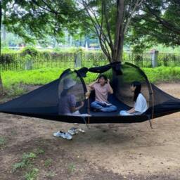 Rackhams Outdoor Portable Multi-Person Triangle Hammock - 400*400*400cm - Black - thumbnail 6