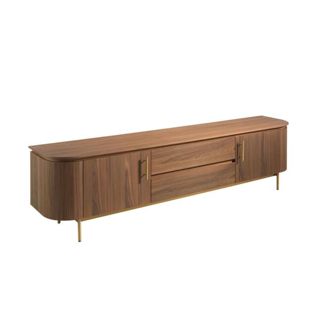 Rackhams TV Stand Walnut and Golden Polished Steel 3227 - image 1
