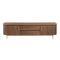 Rackhams TV Stand Walnut and Golden Polished Steel 3227 - thumbnail 2