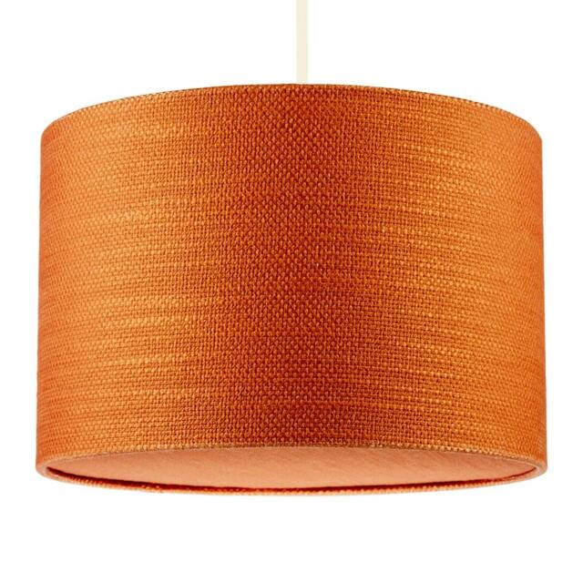 Rackhams Desert Sun Orange Textured Linen Pendant Lighting Shade with Diffuser - image 1