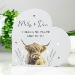Rackhams Personalised Highland Wooden Heart Ornament - thumbnail 2