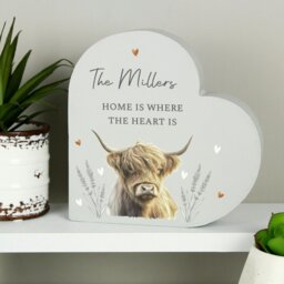 Rackhams Personalised Highland Wooden Heart Ornament - thumbnail 4