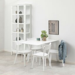 Rackhams Roxby Square Dining Table in White Included 4 Roxby Dining Chair in White - White - No - White - thumbnail 1