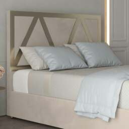 Rackhams Alison Upholstered Soft Velvet Metal Bed Frame - Cream - Silver - Double - thumbnail 2