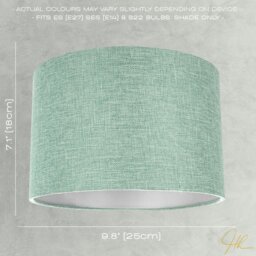 Rackhams Modern and Elegant Mint Plain Linen Fabric Drum Lamp Shade Maximum - thumbnail 6