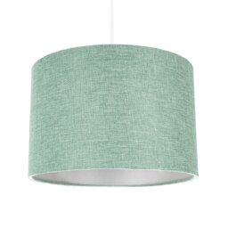 Rackhams Modern and Elegant Mint Plain Linen Fabric Drum Lamp Shade Maximum - thumbnail 2