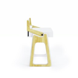 Rackhams Palmer Adjustable Office Desk in White / Oak - thumbnail 2