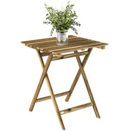 Rackhams Outdoor Coffee Table Foldable Wooden Garden Table Natural Wood - 1 - 62W x 60D x 73H cm - 60 - thumbnail 2