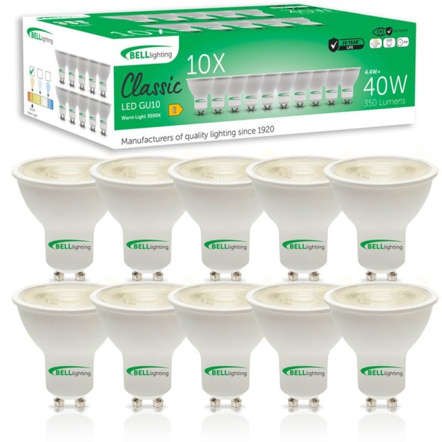 Rackhams GU10 Dimmable LED Spotlight 4.4W Energy Saving Light Bulbs - Pack of 10 - image 1