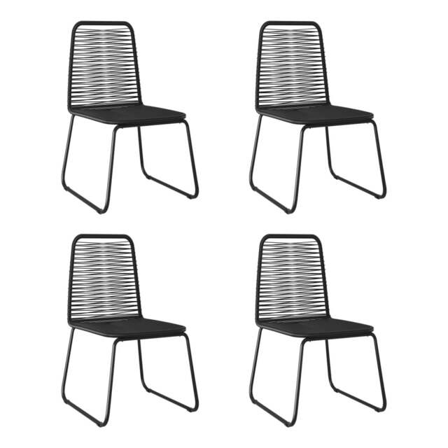 Rackhams Outdoor Chairs 4 pcs Poly Rattan Black - image 1