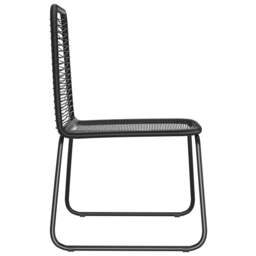 Rackhams Outdoor Chairs 4 pcs Poly Rattan Black - thumbnail 4